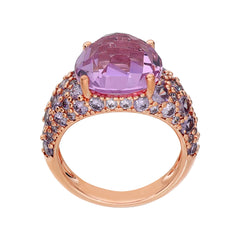 Bronzallure Ring with Mixed Pavé and Prisma Gem -