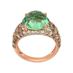 Bronzallure Ring with Mixed Pavé and Prisma Gem -