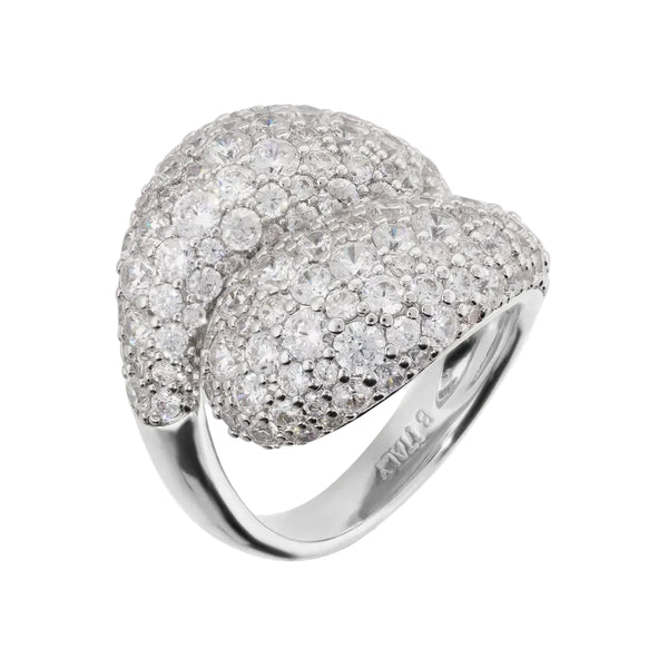 Bronzallure Contrarié Ring with Cubic Zirconia Pavé