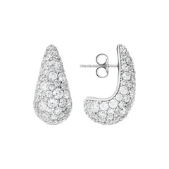 Bronzallure Teardrop Earrings with Cubic Zirconia Pavé -