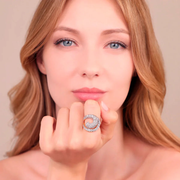 Anillo espiral Bronzallure Rose con pavé de circonitas cúbicas