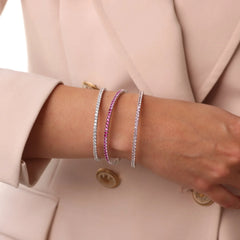 Bronzallure Tennis Memory Bracelet with Cubic Zirconia -