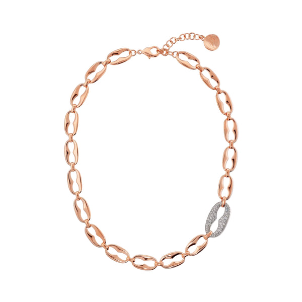 Collana Bronzallure Maxi Maglia Marina e Pavé di Cubic Zirconia WSBZ02568.WR