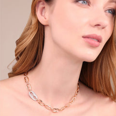 Collana Bronzallure Maxi Maglia Marina e Pavé di Cubic Zirconia WSBZ02568.WR