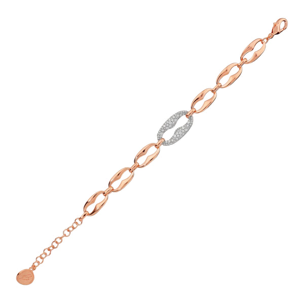 Bracciale Bronzallure Maxi Maglia Marina e Pavé di Cubic Zirconia WSBZ02569.WR
