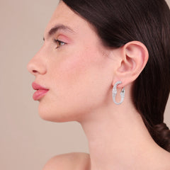 Bronzallure Glow Maxi Mariner Link Earrings with Cubic Zirconia Pavé WSBZ02570W.WR