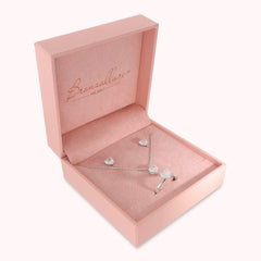 Set Bronzallure Orecchini, Collana E Anello Taglio Cuore Con Zirconi