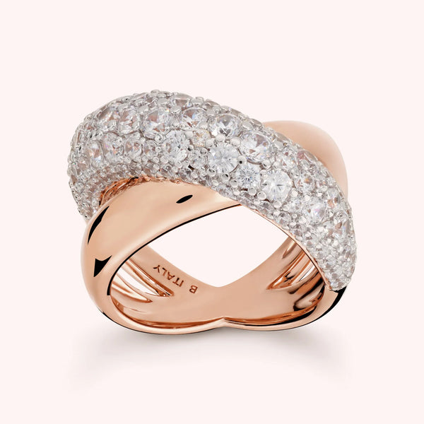 Anello Bronzallure a Intreccio in Pavé di Cubic Zirconia WSBZ02589.WR