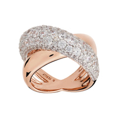 Anello Bronzallure a Intreccio in Pavé di Cubic Zirconia -