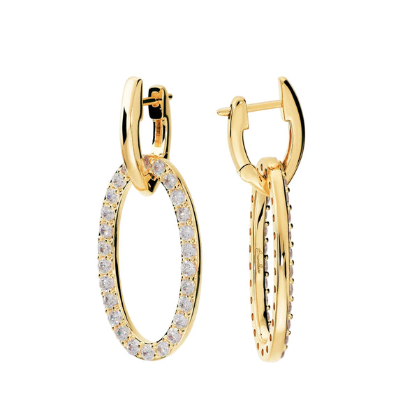 Orecchini Bronzallure Pendenti Ovali con Pavé di Cubic Zirconia WSBZ02593Y.WR