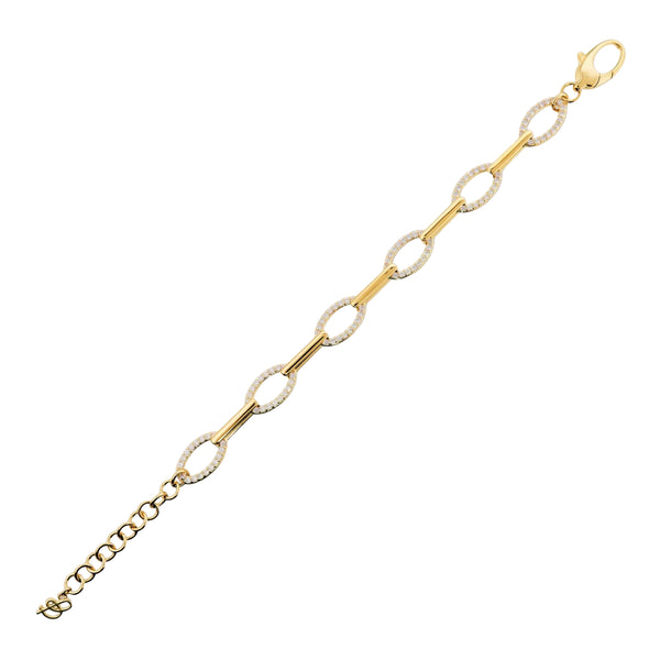 Bracciale Bronzallure Maglie Alternate con Pavé di Cubic Zirconia WSBZ02594Y.WR