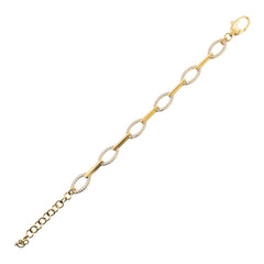 Bracciale Bronzallure Maglie Alternate con Pavé di Cubic Zirconia WSBZ02594Y.WR