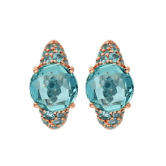 Mixed Pavé and Prism Gem Hoop Earrings -
