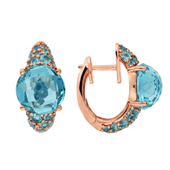 Mixed Pavé and Prism Gem Hoop Earrings -