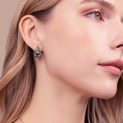 Mixed Pavé and Prism Gem Hoop Earrings -
