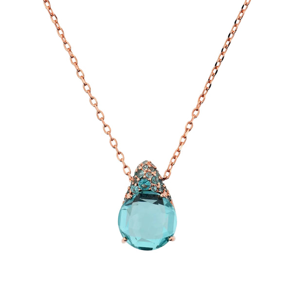 Collana Bronzallure con Ciondolo in Pavé Misto e Prisma Gem -
