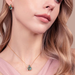 Collana Bronzallure con Ciondolo in Pavé Misto e Prisma Gem -