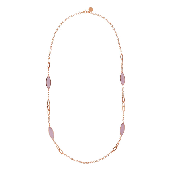 Collana Bronzallure Lunga Maglie Alternate e Pietre Effetto Occhio di Gatto WSBZ02614.PCE