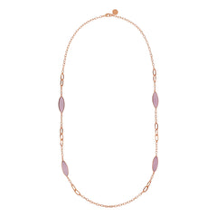 Collana Bronzallure Lunga Maglie Alternate e Pietre Effetto Occhio di Gatto WSBZ02614.PCE