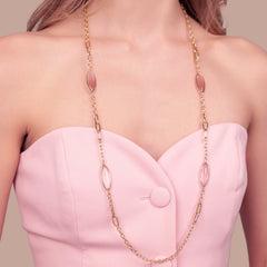 Collana Bronzallure Lunga Maglie Alternate e Pietre Effetto Occhio di Gatto WSBZ02614.PCE