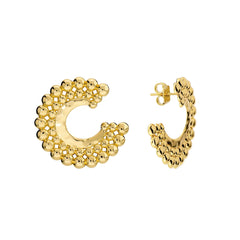 Etrusca Half-Hoop Earrings with Sandblasted Texture WSET00974.YG