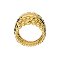 Anello Etrusca a Fascia Graduato Texture Pallinata WSET00975.YG