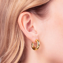 Bronzallure Polished Domed Hoop Earrings M17981EBR.RGXXONES