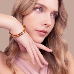 Bronzallure Elastic Bracelet with Elongated Links -