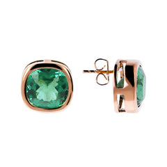 Bronzallure Stud Earrings with Cushion Cut Gem Prism -