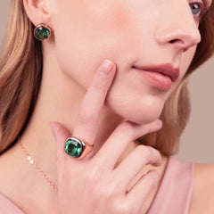 Bronzallure Chevalier Ring with Cushion Cut Gemstone Prisma -