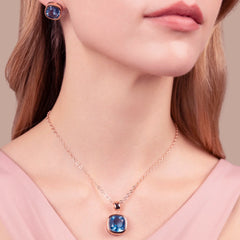 Collana Bronzallure con Punto Luce in Prisma Gem Taglio Cushion -
