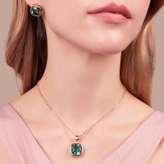 Collana Bronzallure con Punto Luce in Prisma Gem Taglio Cushion -