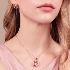 Collana Bronzallure con Punto Luce in Prisma Gem Taglio Cushion -
