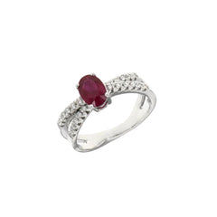 Anello Mirco Visconti con Rubino Naturale taglio Ovale e Diamanti MV173/R