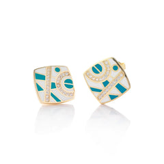Pendientes Dream esmaltados en turquesa
