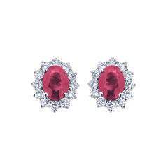 Pendientes Bibigì de oro blanco con rubíes y diamantes