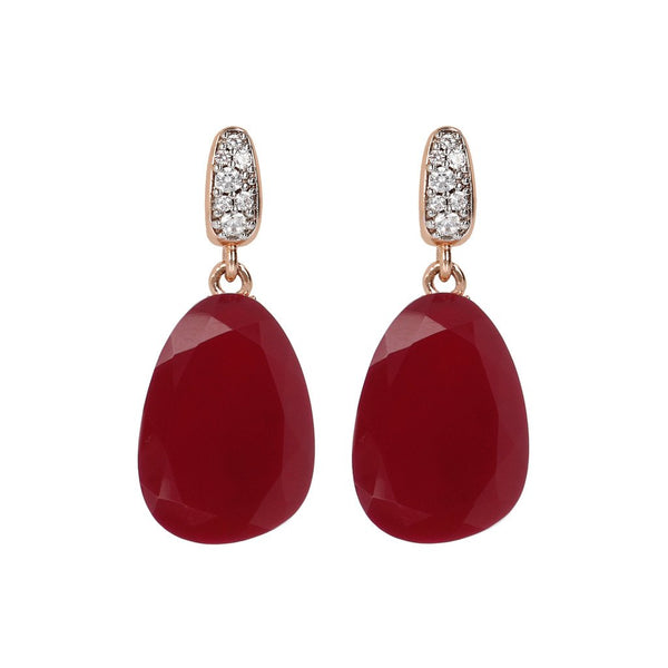 Bronzallure Dangle Earrings with Malachite and Cubic Zirconia Pavé