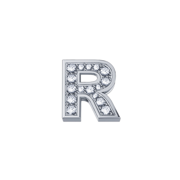 Charm Elements Lettera R in Oro Bianco e Diamanti 0,02 ct DCHF3319R.002