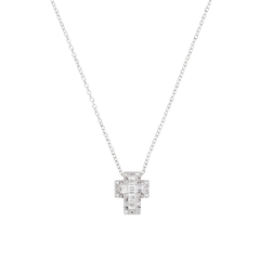 Amen Mini Necklace with Cross with White Zircons CLCRREBBBZ3
