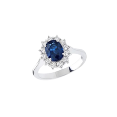 Anillo Giorgio Visconti de oro blanco con zafiro y diamantes