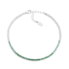 Amen Tennis Mania Bracelet with Degradé Green Zircons BTDEBVE16