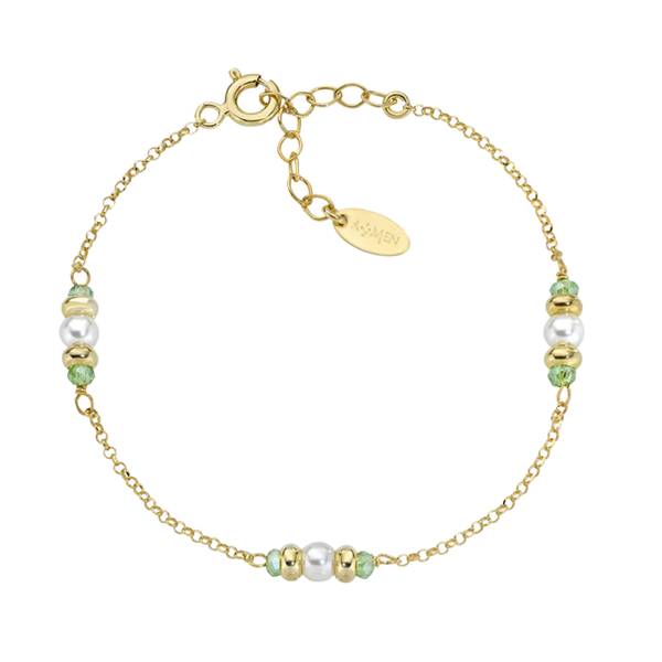 Bracciale Amen Dorato Con Perle E Cristalli Colorati BRGRSEG