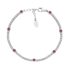Amen Tennis Bracelet with White and Red Zircons