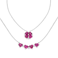 Amen Red Magnetic Quadricuore Necklace