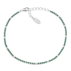 Amen Tennis Mania Bracelet With White And Green Zircons BT1BVEB17