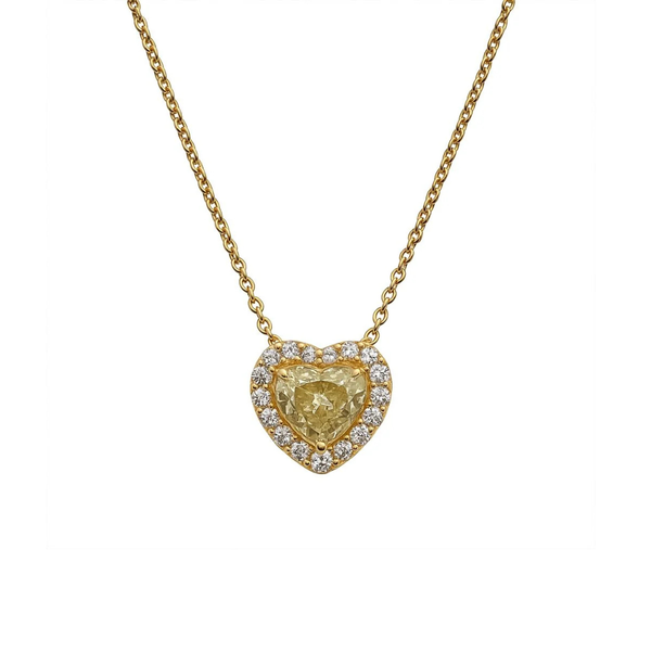 Collana Cuore Giorgio Visconti in Oro Giallo con Diamante Fancy e Diamanti Bianchi GG40322