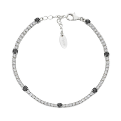 Amen Tennis Bracelet with White and Red Zircons