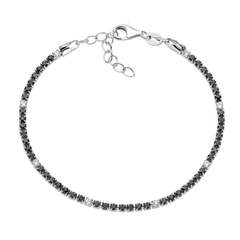 Pulsera de tenis Amen con circonitas rojas