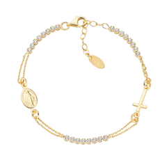 Bracciale Amen Rosario Tennis Con Zirconi Bianchi BRCRMI