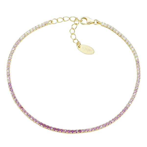 Bracciale Amen Tennis Mania Dorato Con Zirconi Degradè BT1DEG